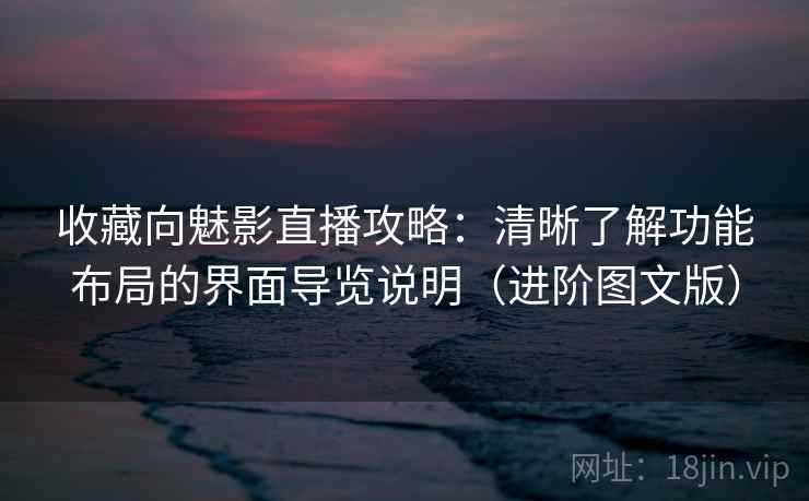 收藏向魅影直播攻略：清晰了解功能布局的界面导览说明（进阶图文版）