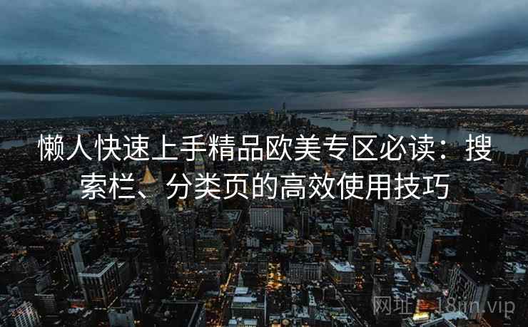 懒人快速上手精品欧美专区必读：搜索栏、分类页的高效使用技巧