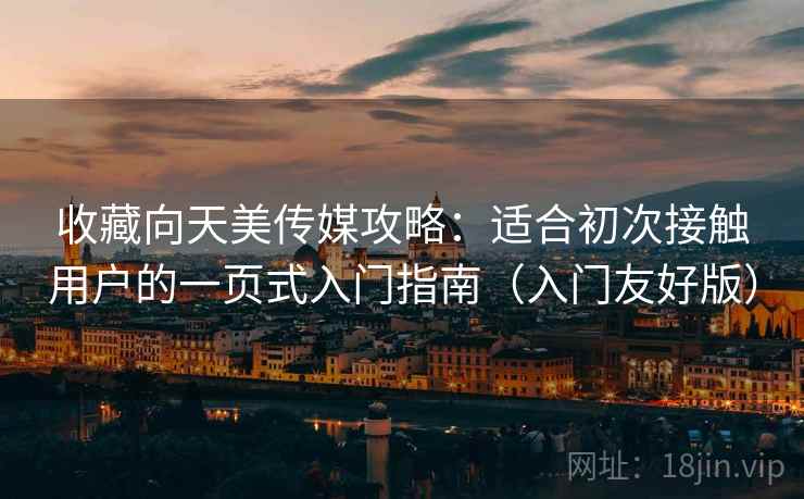 收藏向天美传媒攻略：适合初次接触用户的一页式入门指南（入门友好版）